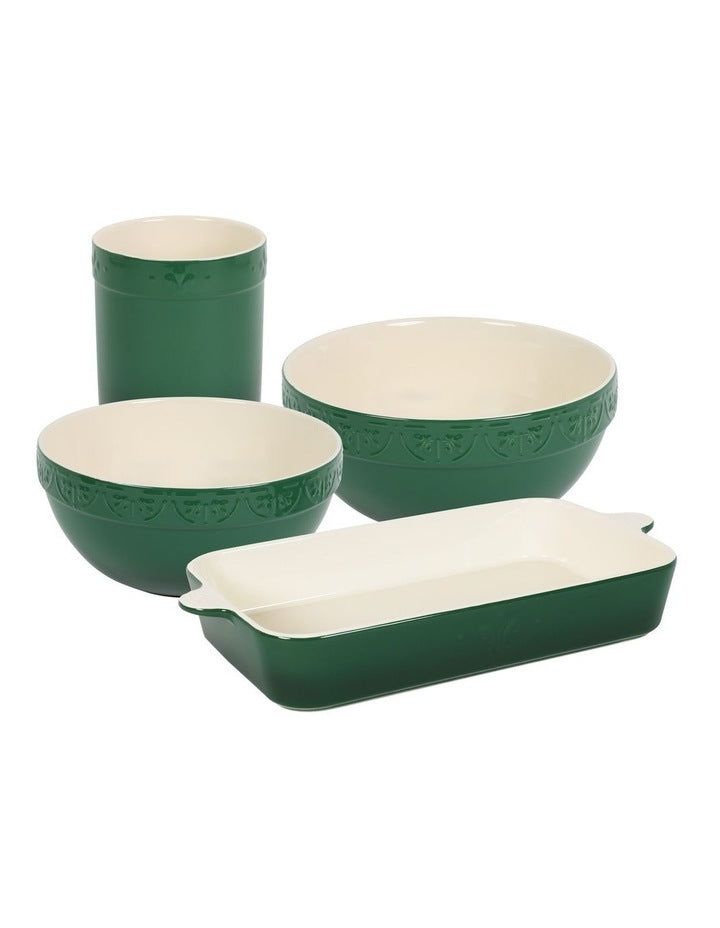 Fleur de Lis Rectangular Baker Green