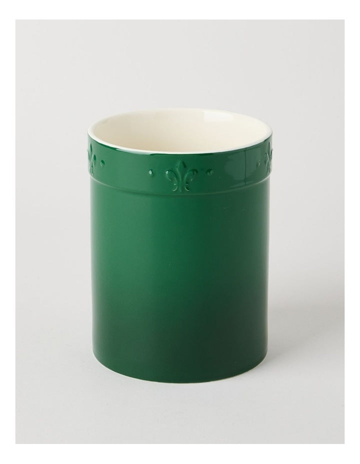 Fleur De Lis Utensil Holder Green