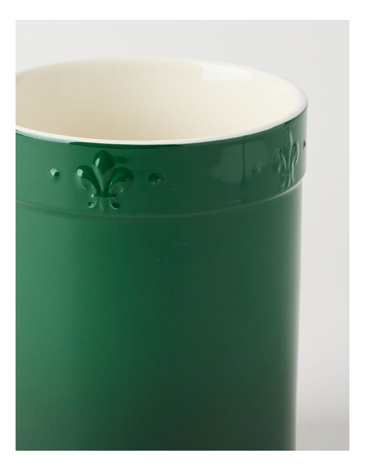 Fleur De Lis Utensil Holder Green