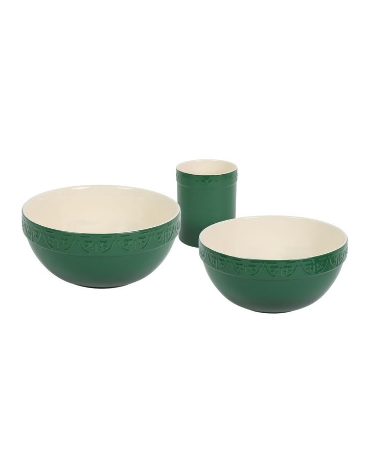 Fleur De Lis Utensil Holder Green