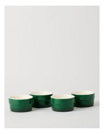 Fleur de Lis Ramekins Set of 4 Green