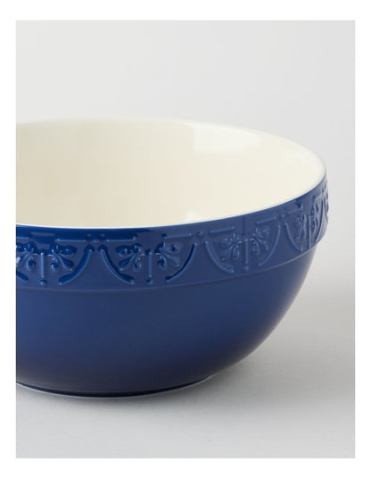 Fleur de Lis Mixing Bowl 26cm Blue