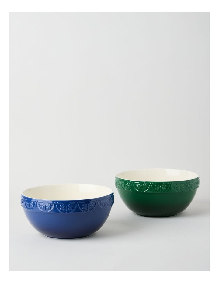 Fleur de Lis Mixing Bowl 26cm Blue