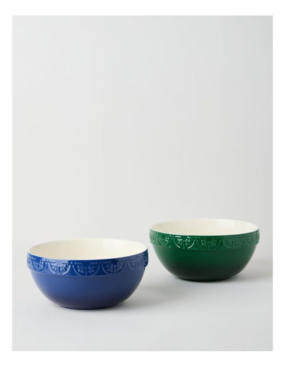 Fleur de Lis Mixing Bowl 26cm Blue