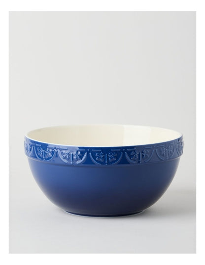 Fluer De Lis Mixing Bowl 29cm Blue