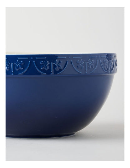Fluer De Lis Mixing Bowl 29cm Blue