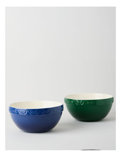 Fluer De Lis Mixing Bowl 29cm Blue