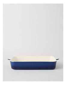 Fluer De Lis Rectangular Baker Blue