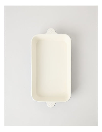 Fluer De Lis Rectangular Baker Blue