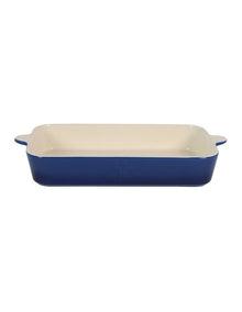 Fluer De Lis Rectangular Baker Blue
