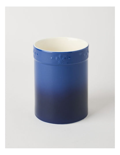 Fleur de Lis Utensil Holder Blue
