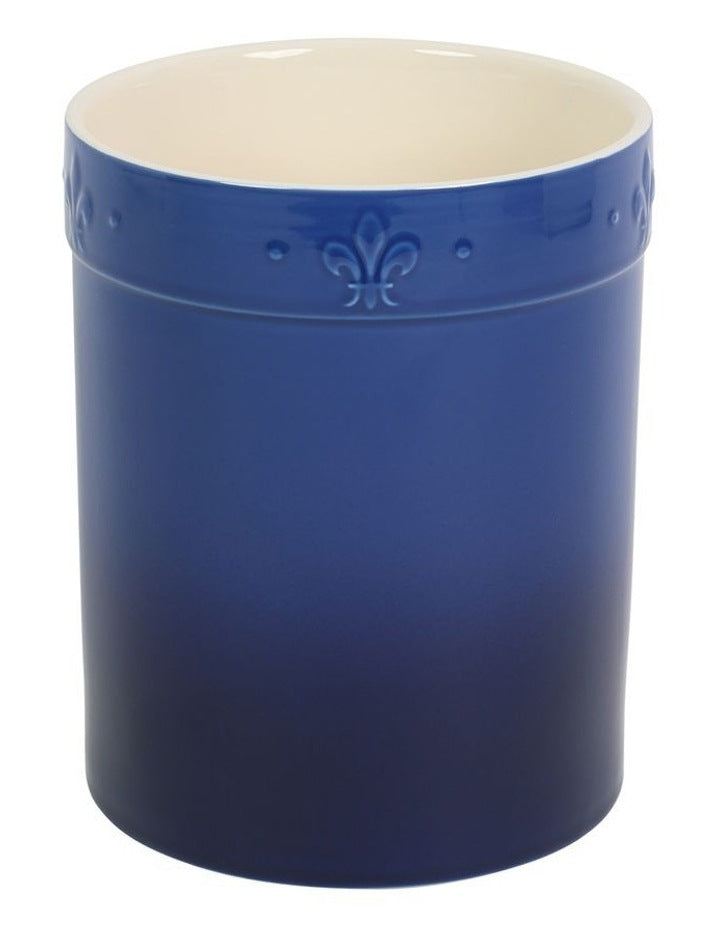 Fleur de Lis Utensil Holder Blue