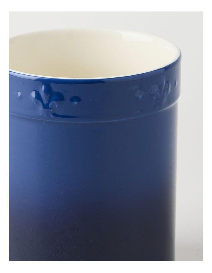 Fleur de Lis Utensil Holder Blue