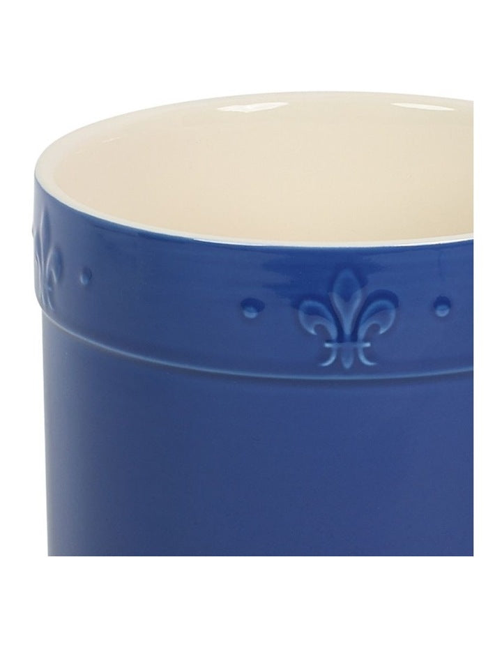 Fleur de Lis Utensil Holder Blue
