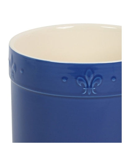 Fleur de Lis Utensil Holder Blue