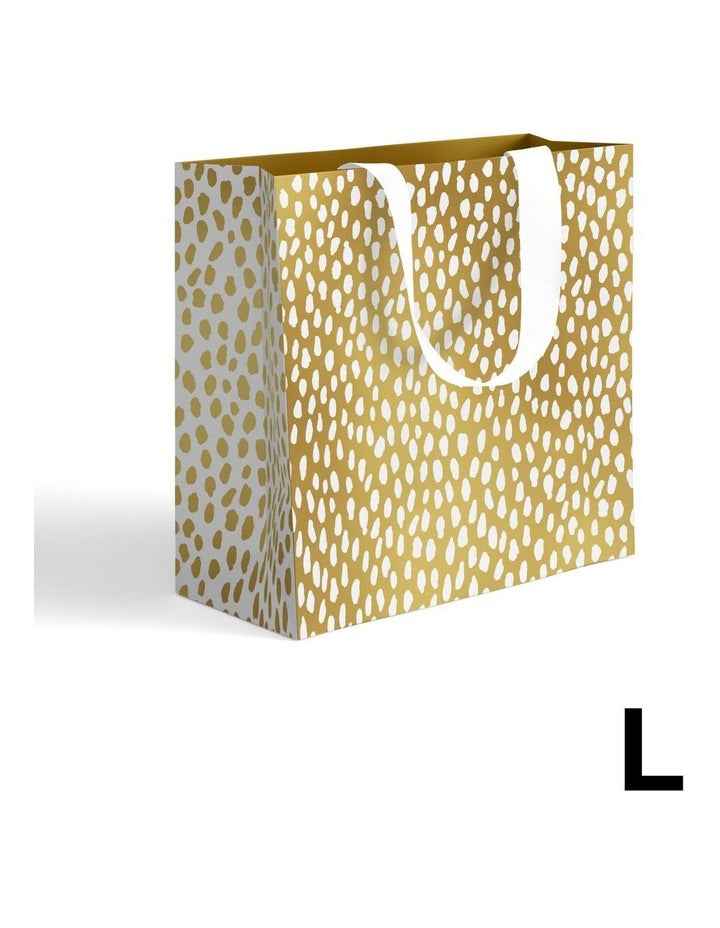 Large Gift Bag in Gold With White Droplets
