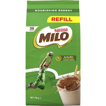 Milo Malt Drinking Chocolate Powder Hot Or Cold Refill Pack 730g