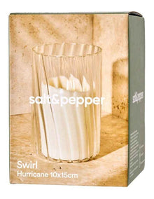 Swirl Hurricane Vase 10x15cm in White