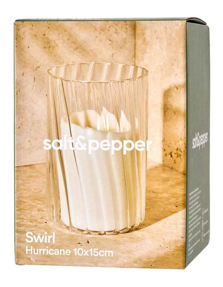 Swirl Hurricane Vase 10x15cm in White