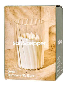 Swirl Hurricane Vase 10x15cm in White