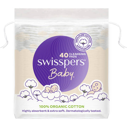 Swisspers Baby Organic Cotton Pads 40 Pack