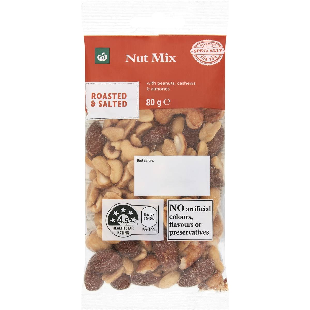 Woolworths Grab 'N Go Sachet Nut Mix Roasted & Salted 80g