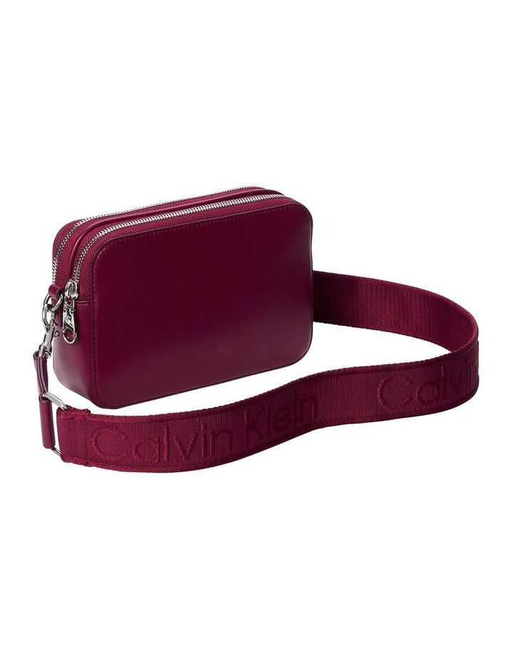 Webbing Crossbody Camera Bag in Alluring Pink
