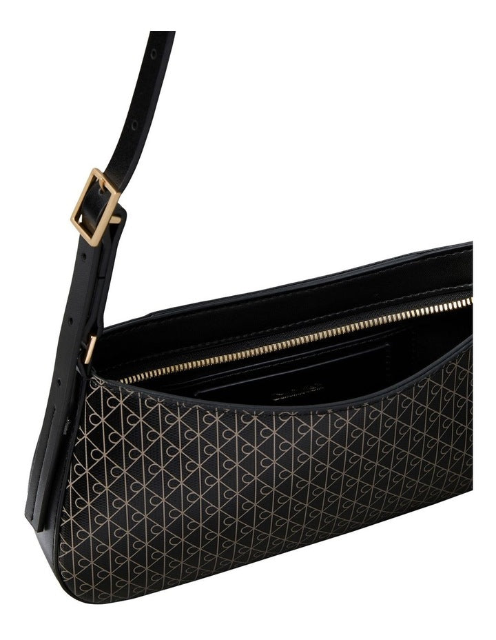 Emblem Allover Print Small Shoulder Bag