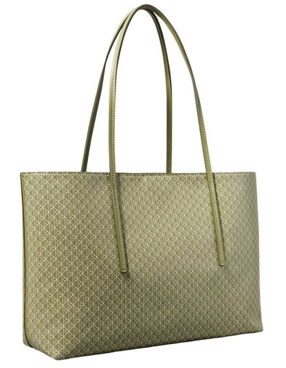 Emblem Allover Print Tote Bag in Green