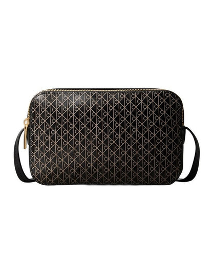 Emblem Allover Print Crossbody Bag in Black