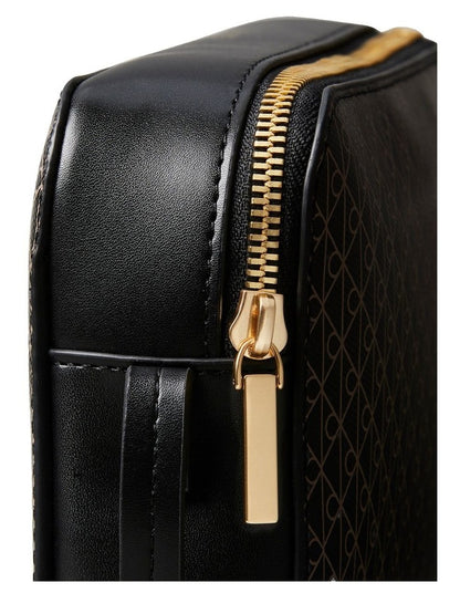 Emblem Allover Print Crossbody Bag in Black