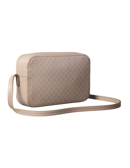 Emblem Allover Print Crossbody Bag in Desert Taupe