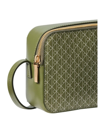 Emblem Allover Print Crossbody Bag in Green
