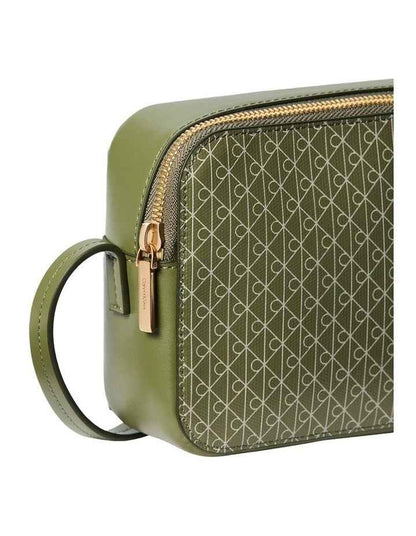 Emblem Allover Print Crossbody Bag in Green