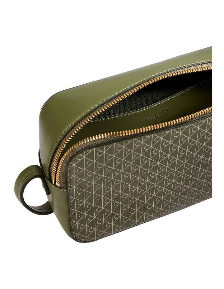 Emblem Allover Print Crossbody Bag in Green