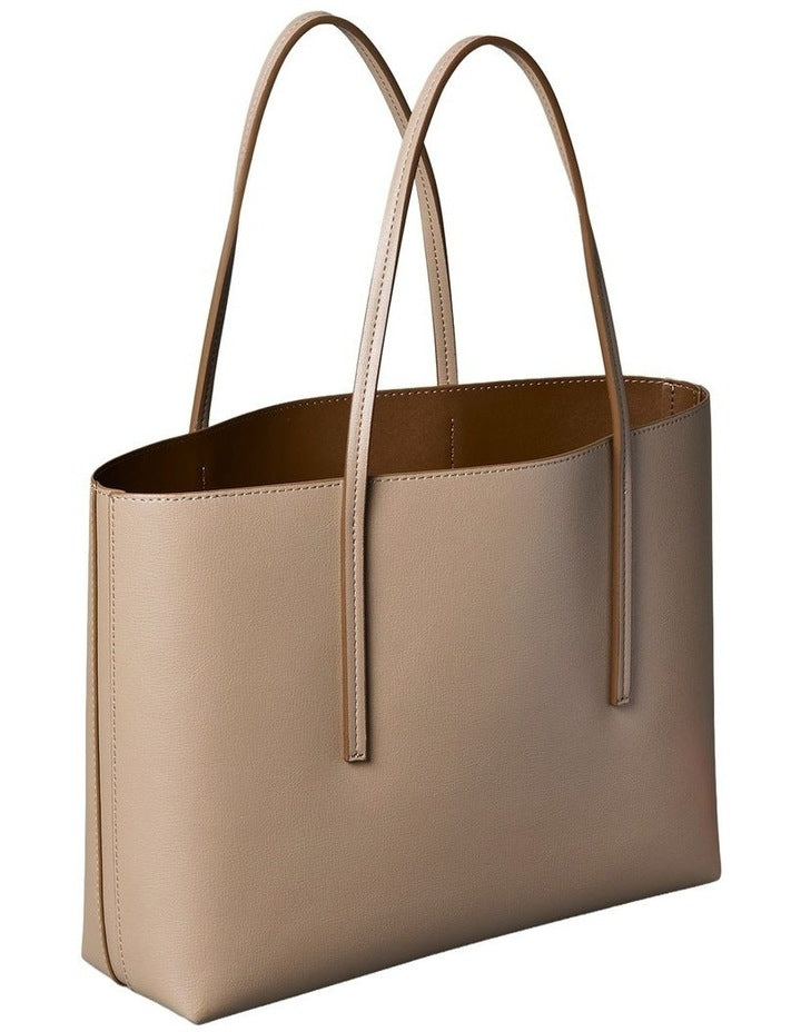 Foil Logo Small Tote Bag in Brown
