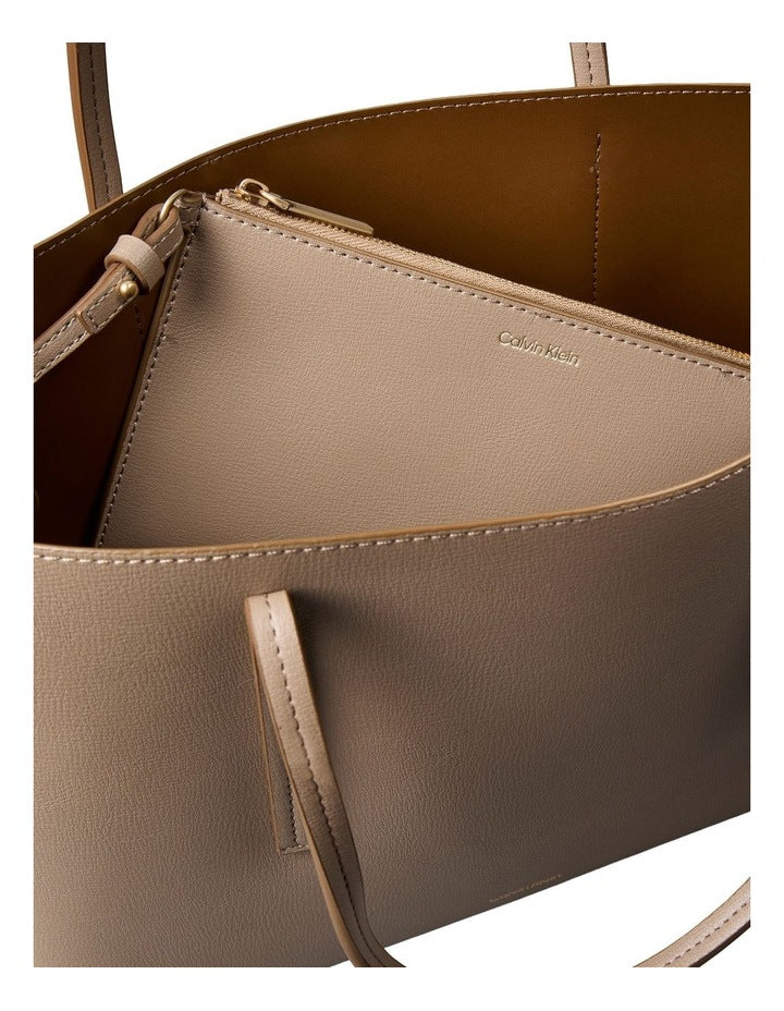 Foil Logo Small Tote Bag in Brown