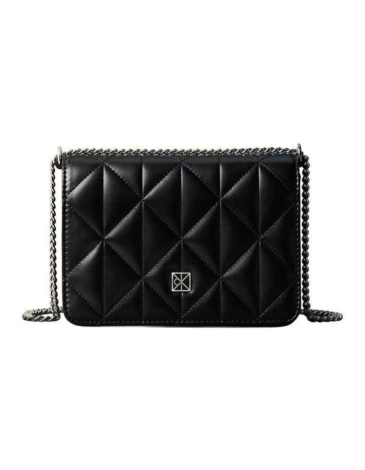 Quilted Mini Chain Crossbody Bag in Black