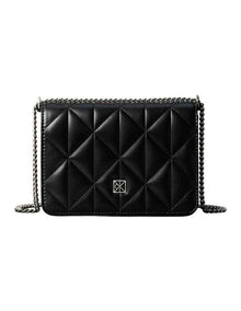 Quilted Mini Chain Crossbody Bag in Black