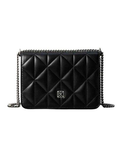 Quilted Mini Chain Crossbody Bag in Black