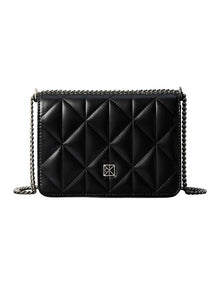 Quilted Mini Chain Crossbody Bag in Black