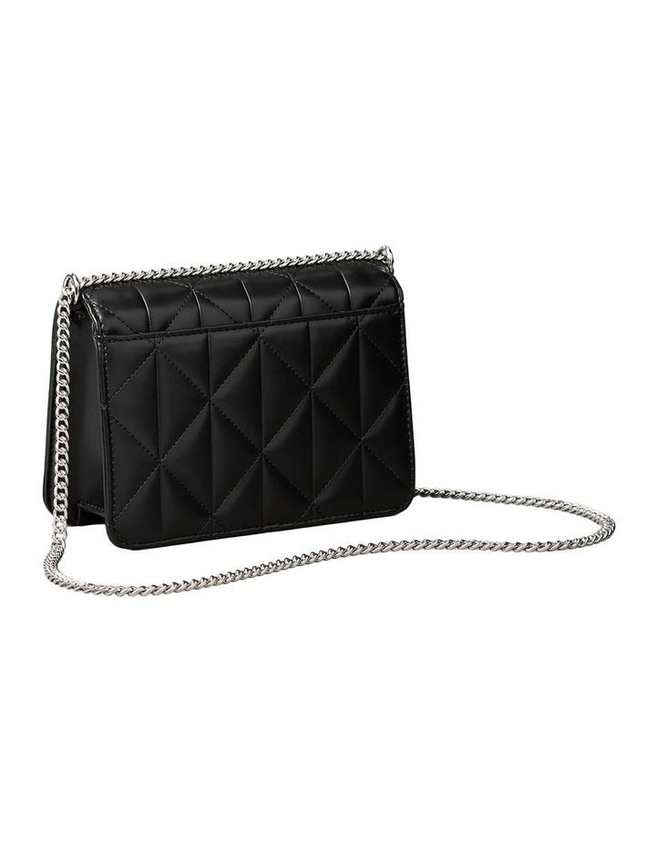 Quilted Mini Chain Crossbody Bag in Black