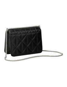 Quilted Mini Chain Crossbody Bag in Black