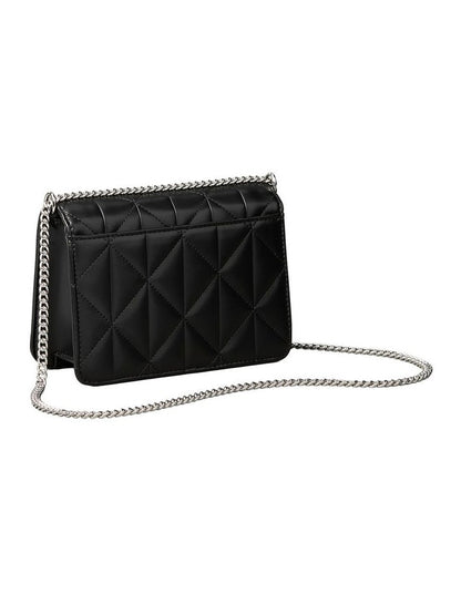 Quilted Mini Chain Crossbody Bag in Black