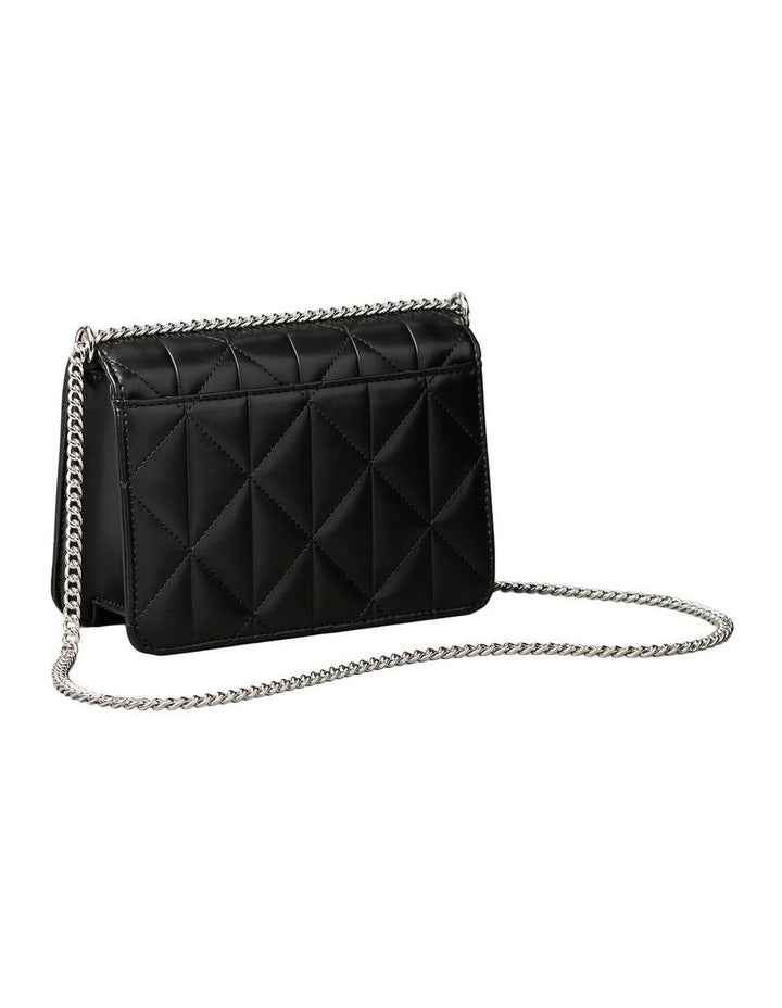Quilted Mini Chain Crossbody Bag in Black