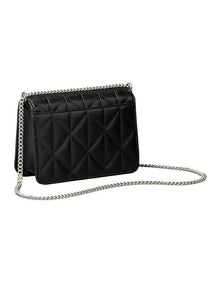 Quilted Mini Chain Crossbody Bag in Black