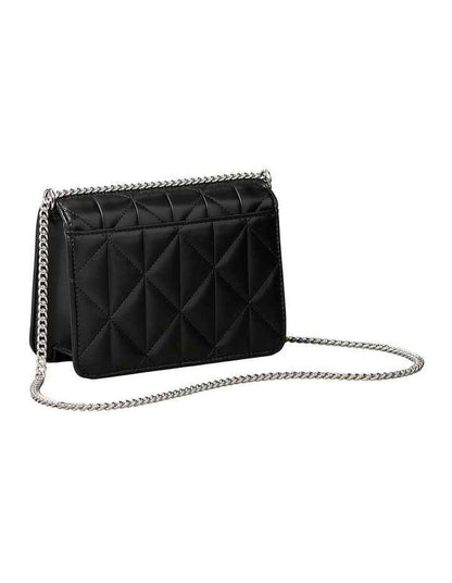 Quilted Mini Chain Crossbody Bag in Black