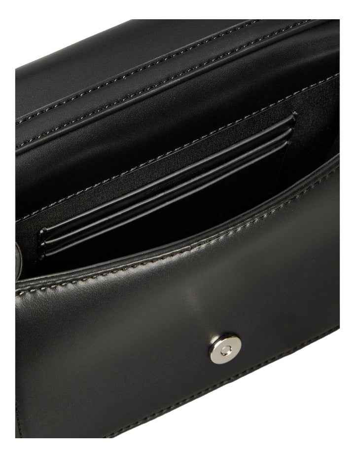Quilted Mini Chain Crossbody Bag in Black