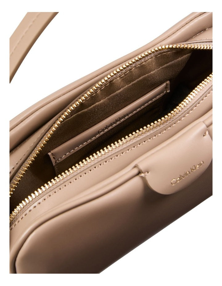 Multi Compartment Crossbody Camera Bag in Beige