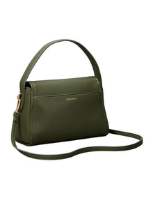 Emblem Hardware Pebble Shoulder Bag in Green